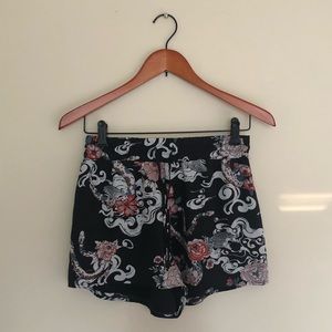 Talula Black Patterned Shorts